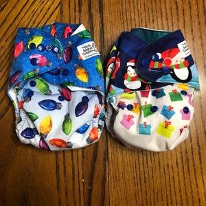 Fluffy Penguin Christmas diapers